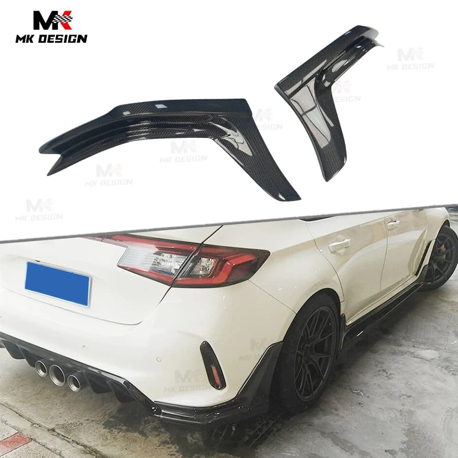 M Style Carbon Fiber Rear Bumper Splitters for Honda Civic 11th FL5 Type R 2022-2025 Side Winglets Splitter Car Accessories