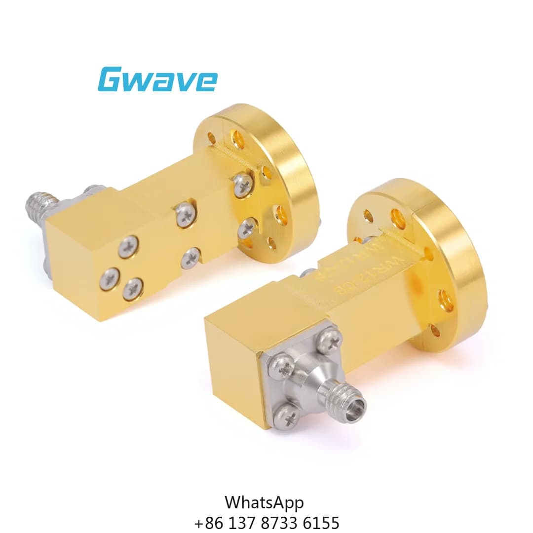 Gwave WR-12 1.0mm Female Type End Waveguide Coaxial Adapter FUGP/Flange 60.5-91.9GHz Telecom 50 Ohm VSWR 1.5 Insertion 1dB RoHS