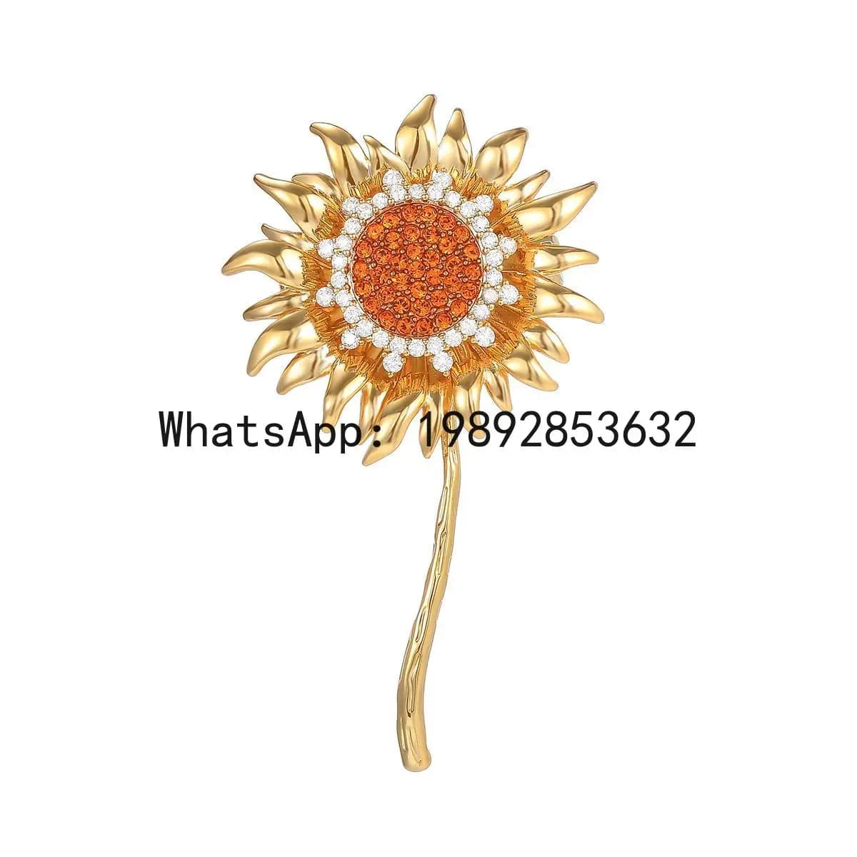 PYJ Light Luxury Premium Sunflower Brooch ins Trendy Pin Sunflower Badge Brooch New Accessories