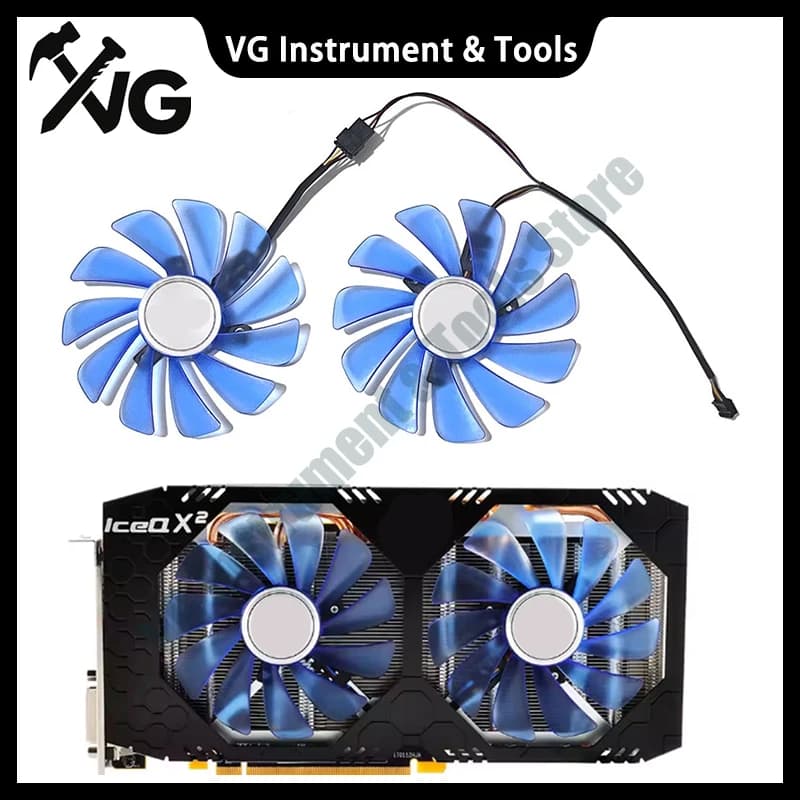 1SET For FDC10U12S9-C CF1010U12S 95MM 4PIN 0.45A Video Card Cooling Fan,For HIS Radeon RX 580 RX 590 ICE QX2 OC 8GB VideoCard