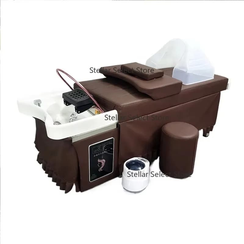 Thai Style Full Sleeping Shampoo Chair Head Hydrotherapy Cycle Multi-functional Treatment Massage Chair Shampoo Bed