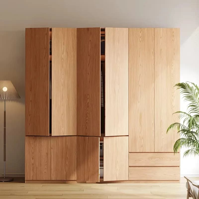 Vintage Designs Bedroom Wardrobe Yellow Nordic Cheap Wooden Clothes Cabinet Storage Drawer Armario Para Ropa Home Furniture