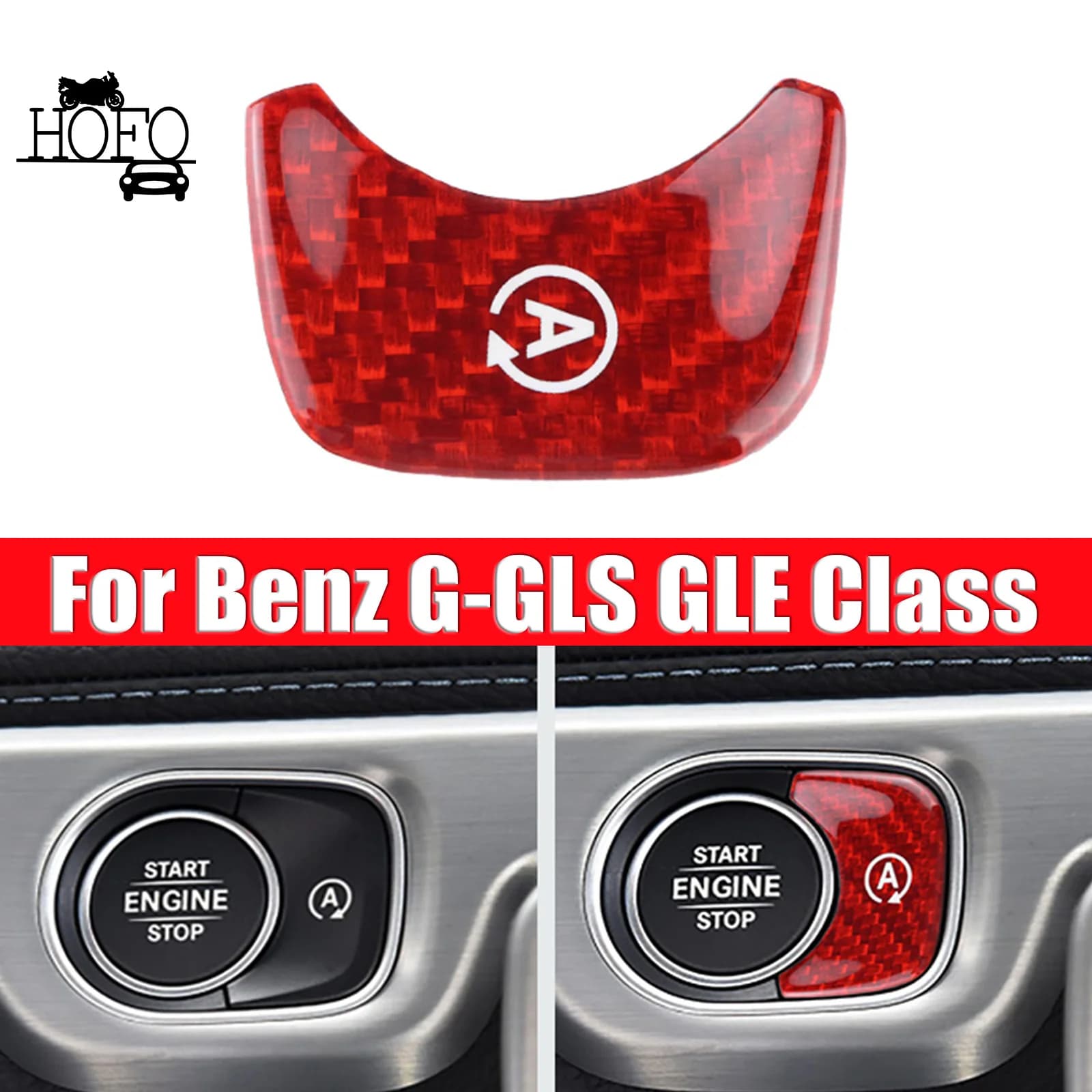 For Benz G-GLS GLE Class Car Engine Start Stop Button Cover Trim
