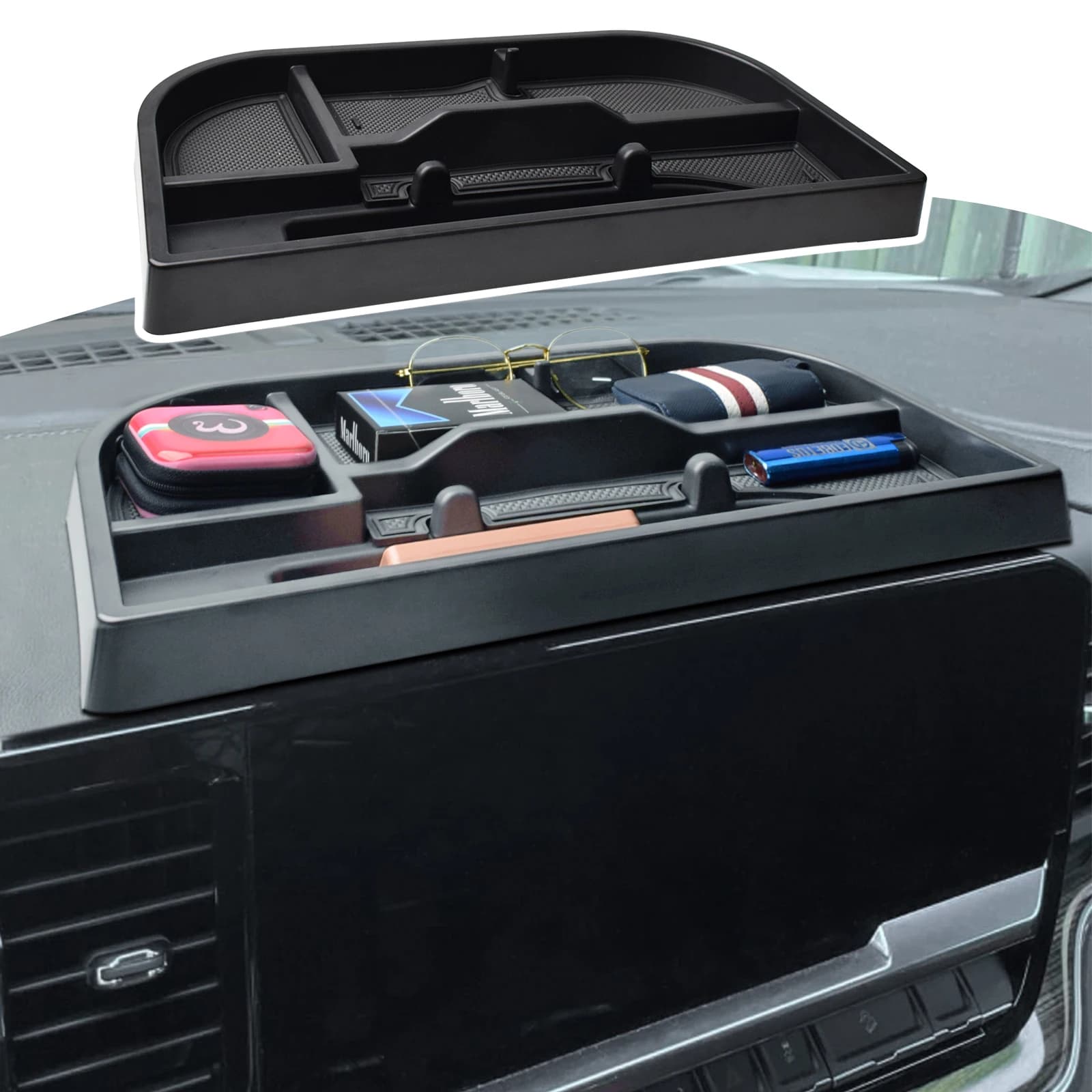 Center Console Dash Board Tray Organizer For 2022 2023 2024 Chevy Silverado/GMC Sierra 1500 Accessories  Dashboard Storage Box