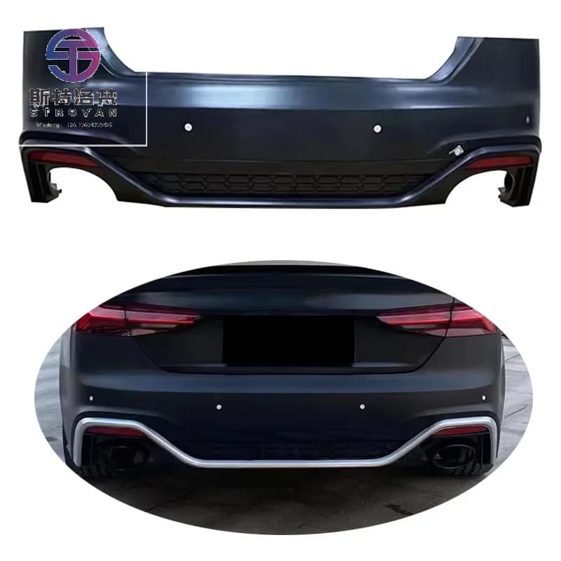 Car Body Kit Facelift Rear Bumper with Diffuser Tailpipe for   A5 S5 B9.5 Upgrade to RS5 Style 2020-2024
