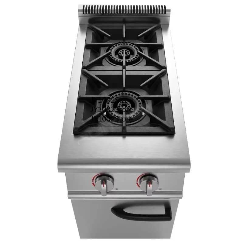 Gas 2 Burner Stainless Steel Stove Cabinet Natural Gas/Propane Commercial & Western Kitchen Equipment Easy Clean 1 Year Warranty