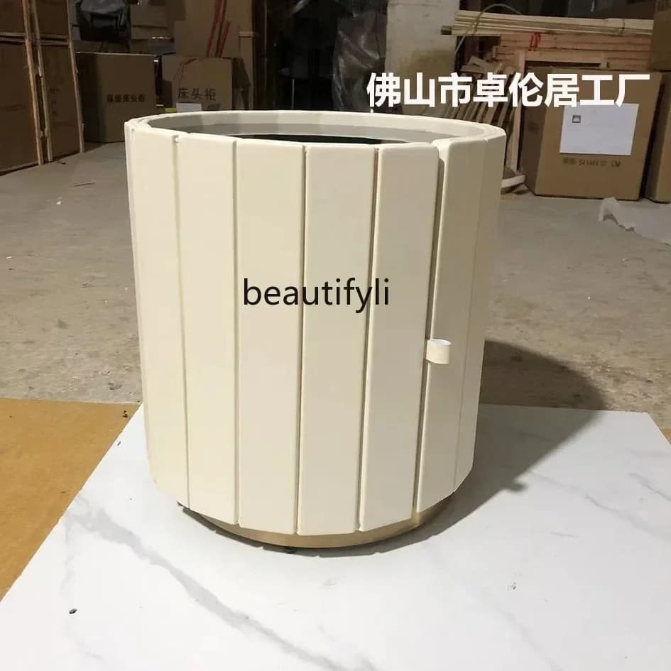 SS ss7486 Modern simple bedroom bedside table solid wood Italian round, light luxury, small coffee table sofa side table