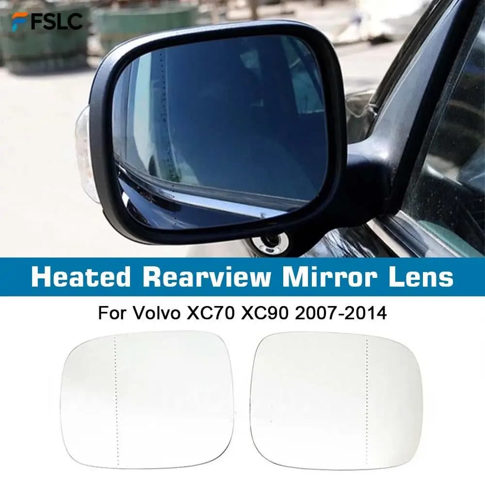 ⭐Genuine⭐ Car Wide Angle Heated Rearview Mirror Lens For Volvo XC70 XC90 2007-2014 Cars Accessories Mirrored Replace Glass