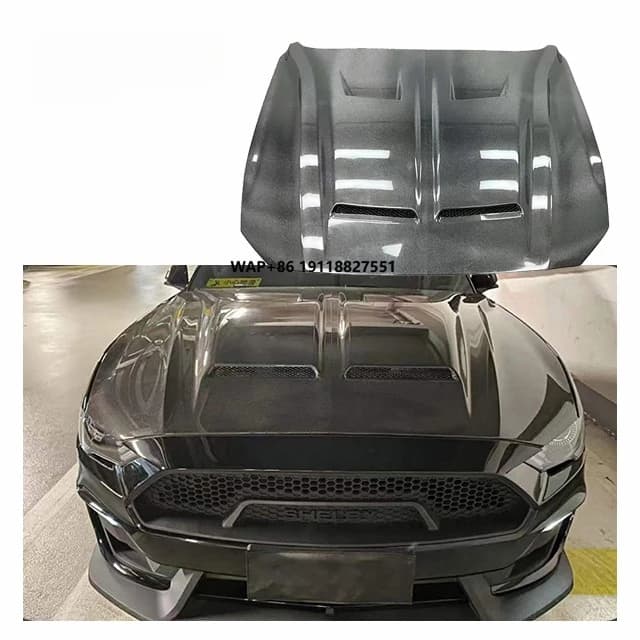 Carbon Hood for Mustang S650 18-23 Upgrade Shelby Super Snack Carbon Fiber Engine Bonnet Hood