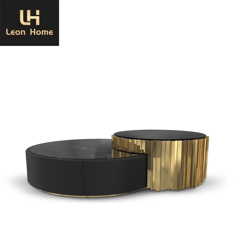 Contemperoray Round Coffee Table Set Living Room Luxury Coffee Table Set Marble Coffee Tables for Home