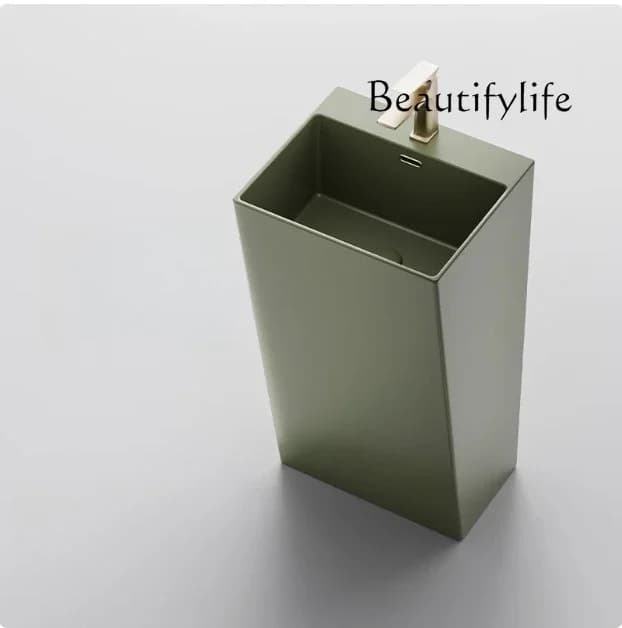 MM Bathroom column washbasin household balcony ceramic integrated column basin hotel floor-to-ceiling hand washing small apartme