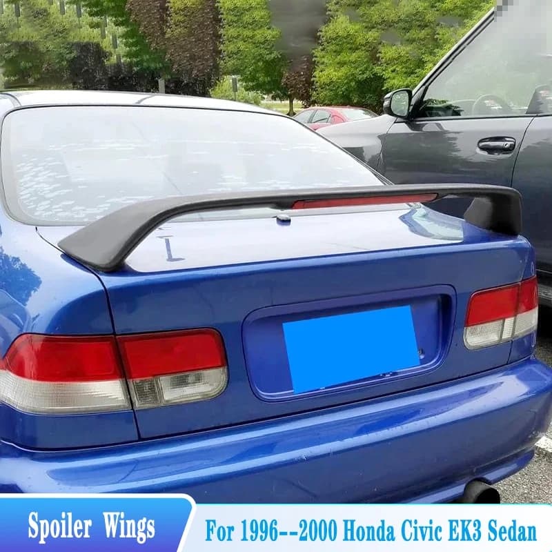 For 1996-2000 Honda Civic EK3 Rear Trunk Spoiler Roof Spoiler Lip Wings ABS Plastic Car Exterior Tuning Trim BodyKit Accessories