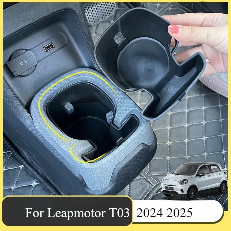 New central control TPE cup pad For Leapmotor T03 2024 2025 cup cover waterproof and easy to clean Cup holder