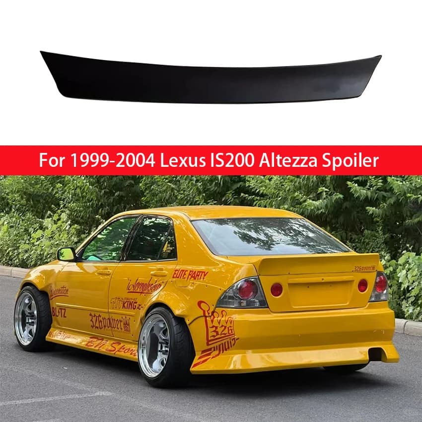 For Lexus 1999-2004 IS200 Altezza Modifikasi Gloss Black Real Carbon Fiber Rear Spoiler Trunk Lid GT Style Rear Taillight Cover