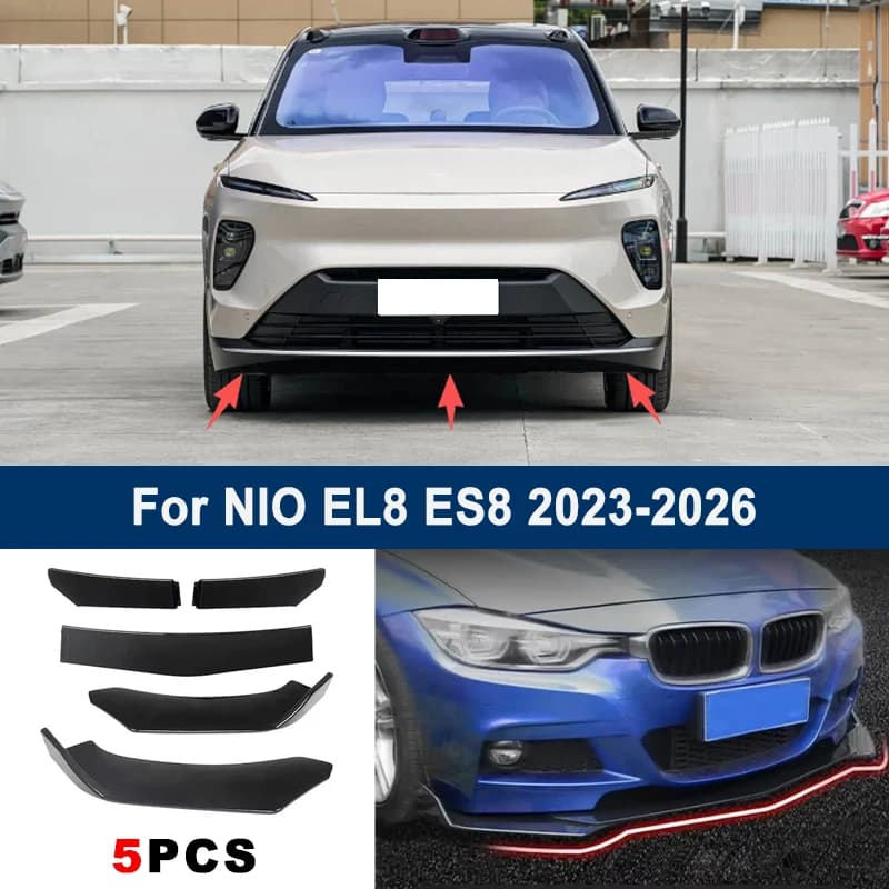 Adjustable 5Pcs Sectional Front Spoiler Lip For NIO EL8 ES8 2023-2026 Front Bumper Splitter Car Exterior Sport Body Kit