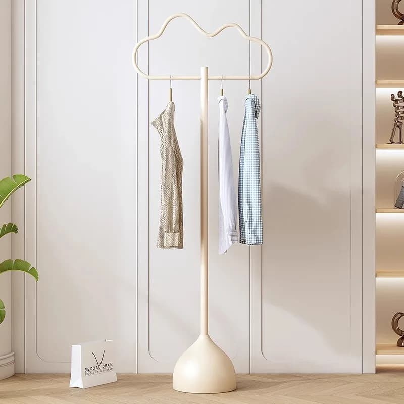 Stylish Floor Clothes Racks Boutique Indoor White Standing Design Clothes Rack Bedroom Nordic Colgadores De Ropa Room Furniture
