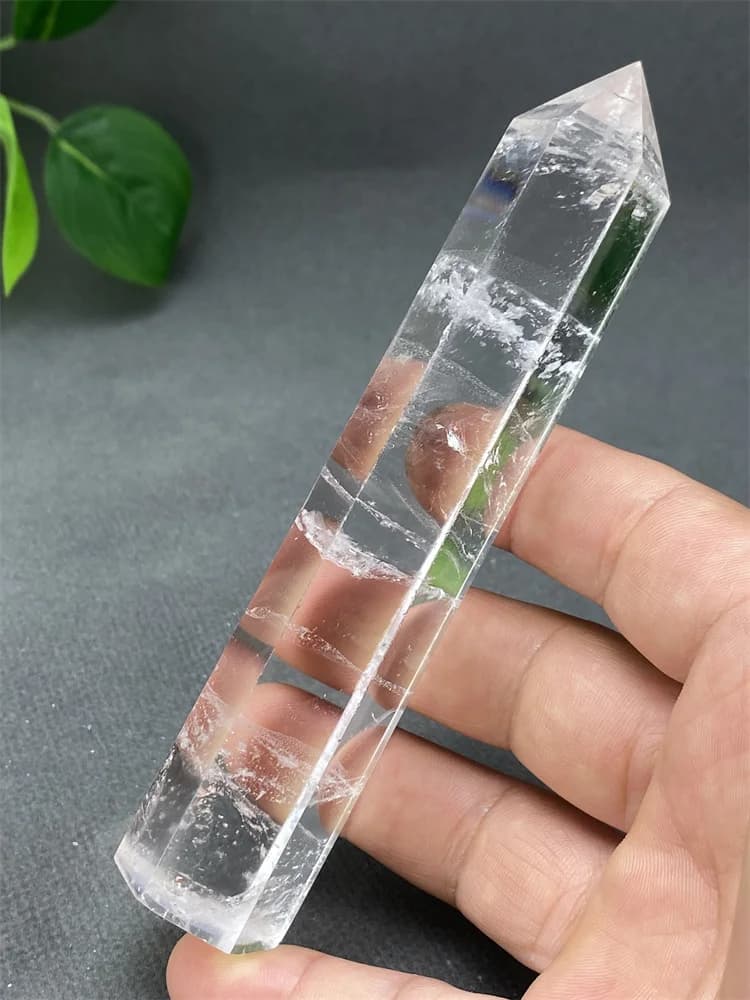 Natural Clear White Crystal Tower Meditation Chakra Healing Wand Feng Shui Ornaments Home Decoration