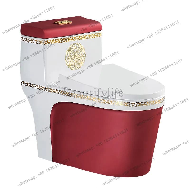 Color household flush toilet large diameter super swirl siphon toilet deodorant silent toilet anti-blocking large pipeline