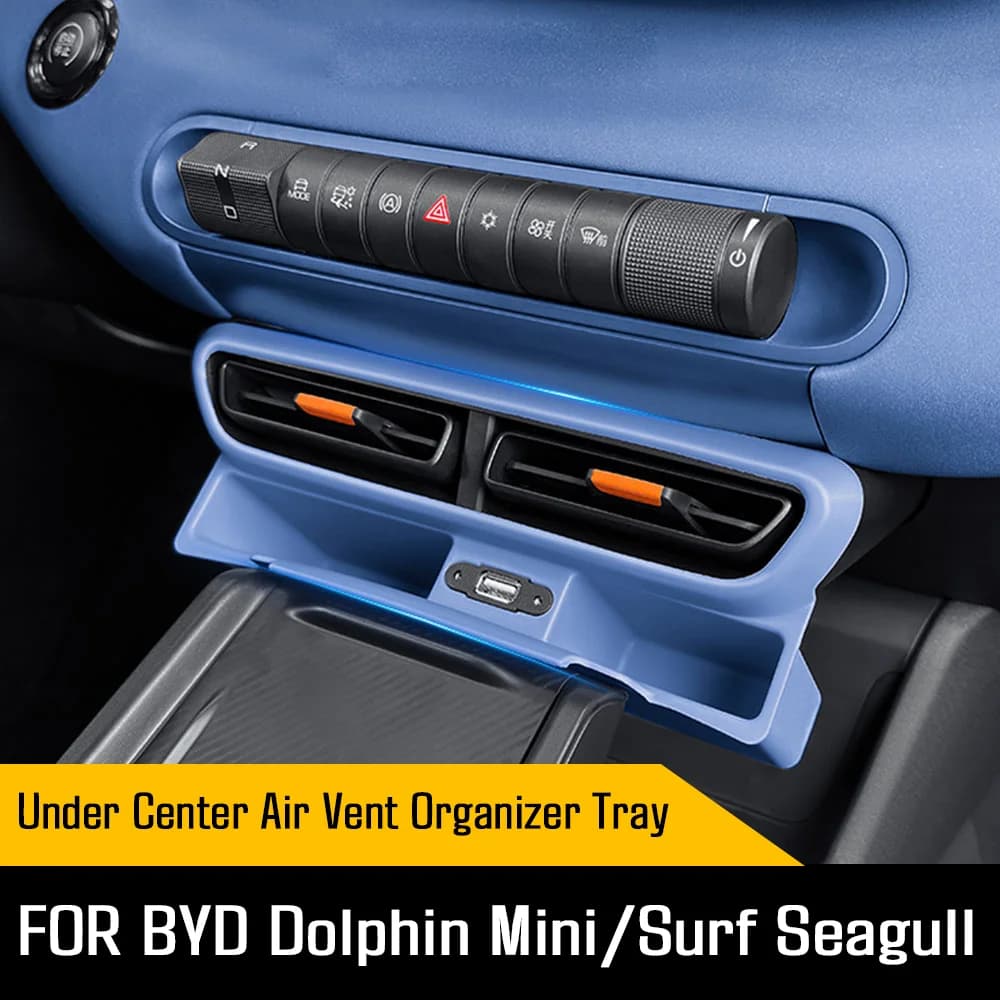 For BYD Seagull Dolphin Mini Surf Air Vent Organizer Storage Box with USB Port Center Console Car Interior Accessories