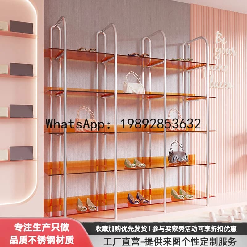 Clothing Store Shoe Bag Rack Multi-Floor Multi-Functional Storage Boutique Display Rack