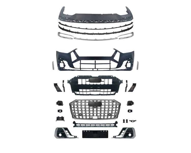 for  A8 D5 2018-2022 Upgrade Front Bumper Grill Exhaust Pipe Rear Diffuser Kits No Need Headlights 2023 Horch Style Body Kit
