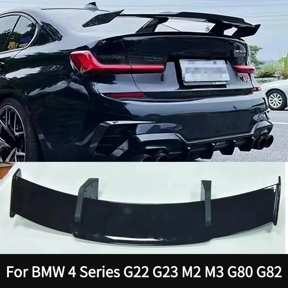 For G22 G23 M2 M3 M4 M5 G80 G82 BMW 4 Series Glossy Black/Carbon Fiber Universal Trunk Spoiler Wing MP Performance Racing Car Ac