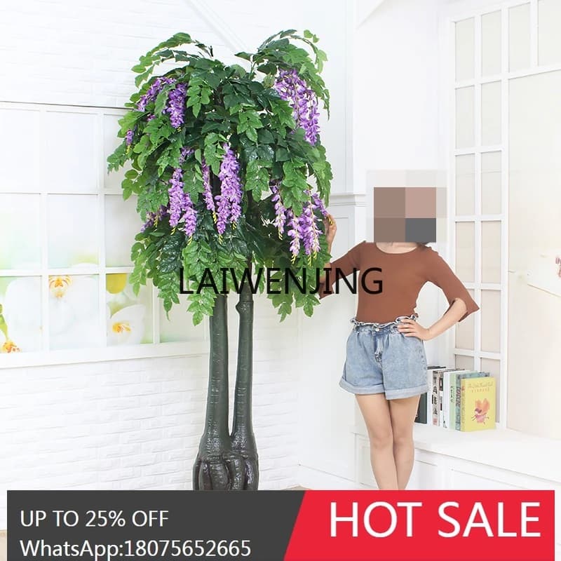 simulated flower ornament large plant false flower floor green plant large stump