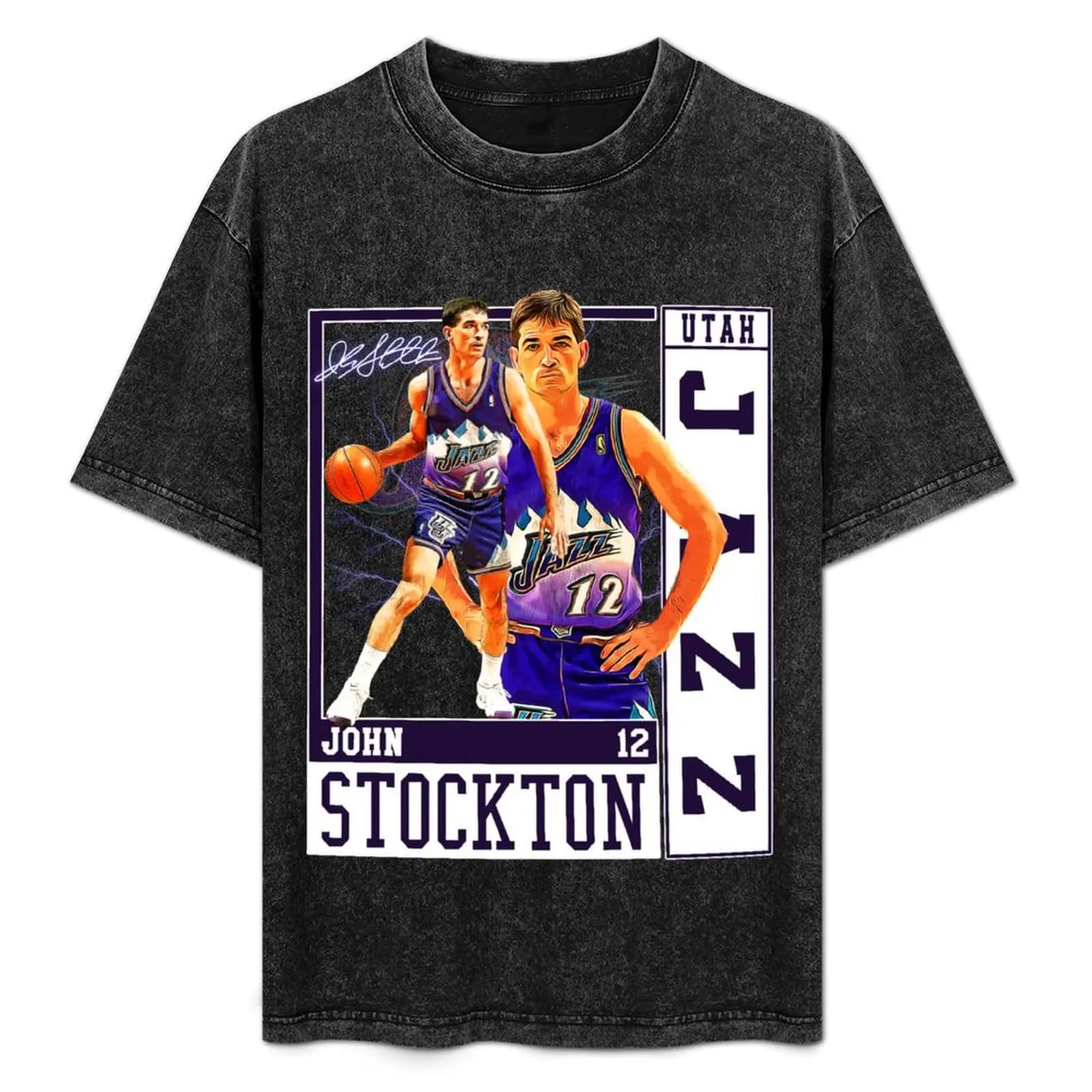 John Stockton Legend Basketball Signature Vintage Retro 80s 90s Bootleg Rap Style T-Shirt luxury t-shirt clothes for men