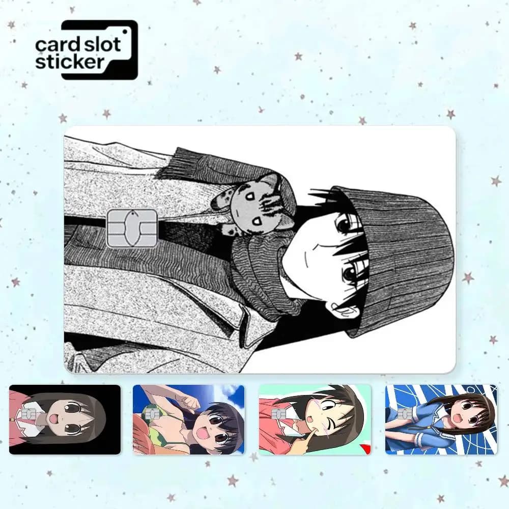 Cartoon Azumanga Daioh  Credit Card HD Stickers Game Card Decal Small Chip Waterproof Sticker Gift
