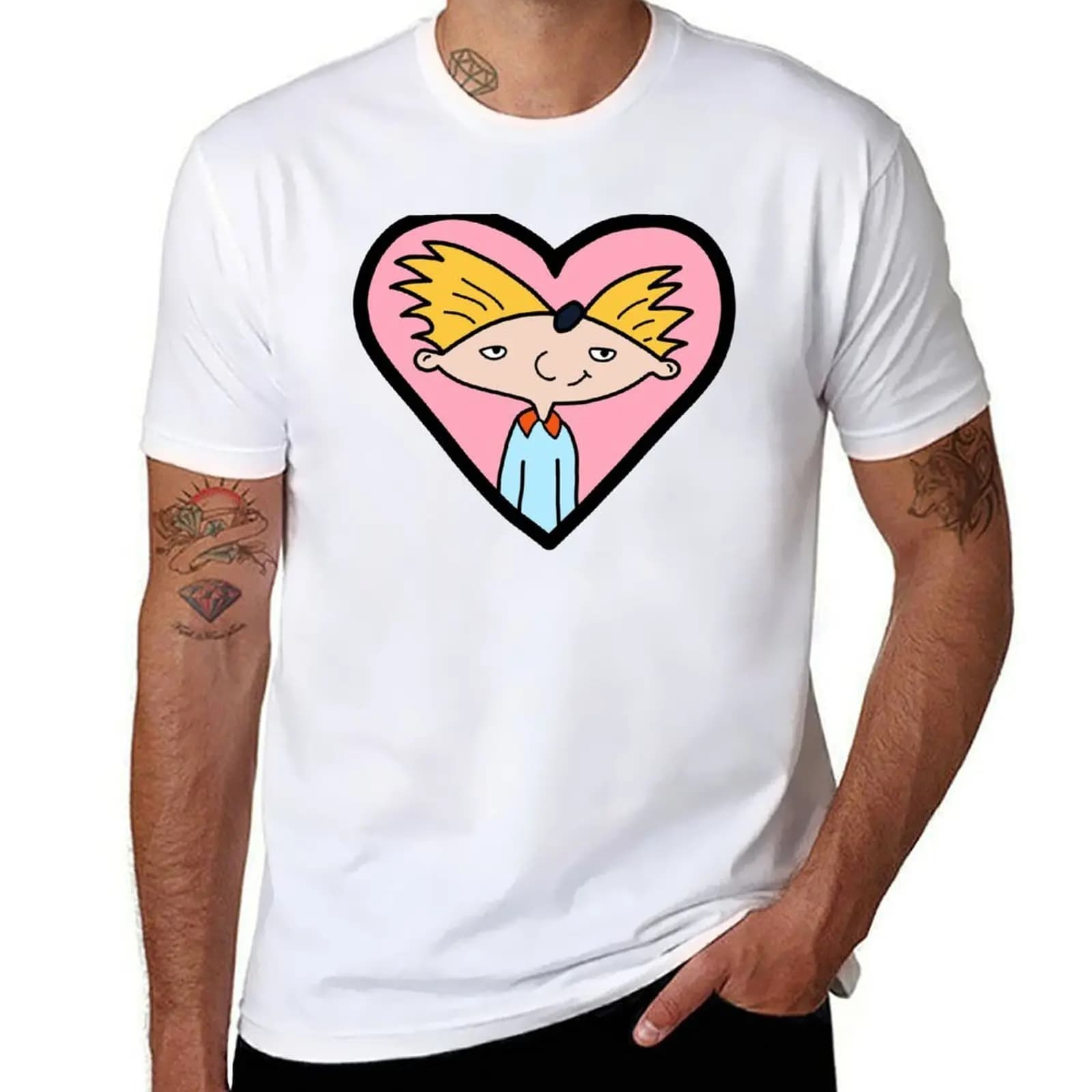 Hey Arnold In Heart T-Shirt man t shirts cotton man t shirts for men T-Shirt