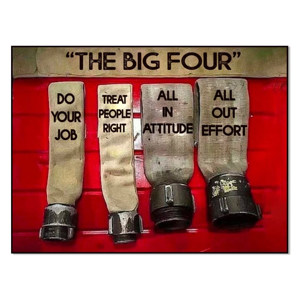 Four major firefighter posters, do your job firefighter posters, firefighter gifts decorated canvas printing gifts