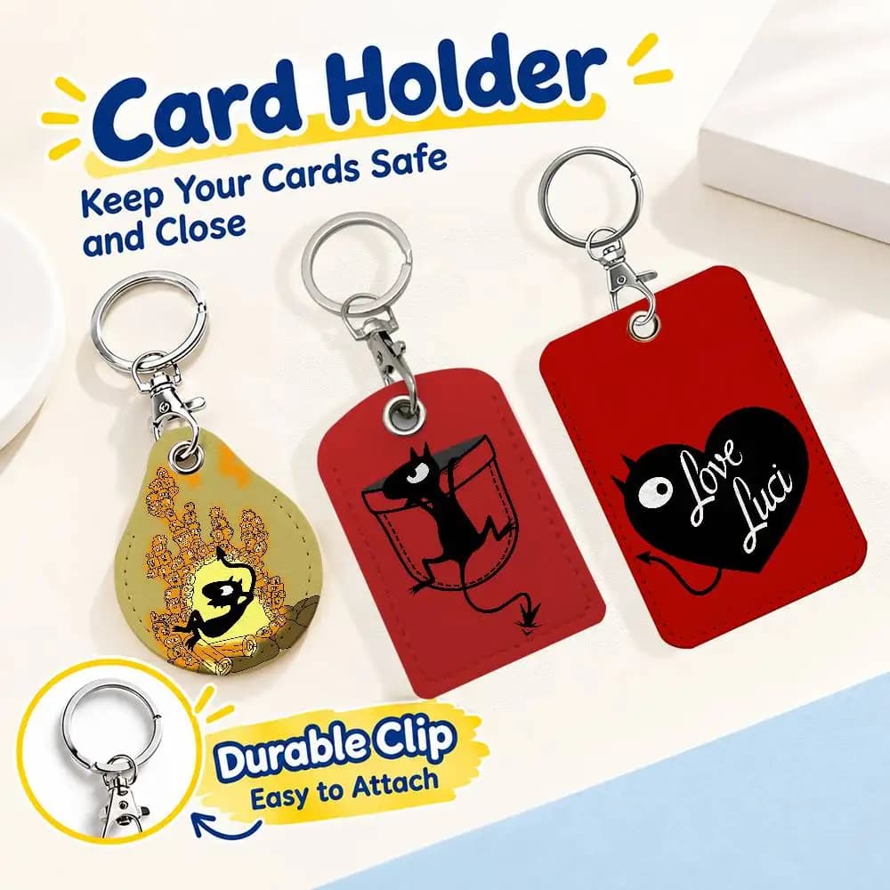 FOR Disenchantment Luci Devil Card Holder Keychain Key Ring Door Lock Access Protective Case For Security Gift