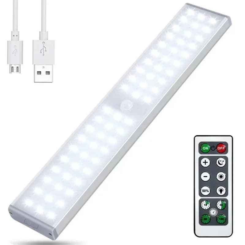 60LED wardrobe light, remote control cabinet light, human body induction night light, bedroom home USB charging
