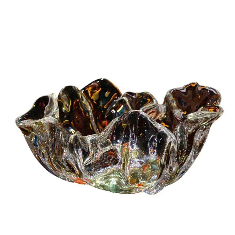 Light luxury and high-end sense "cabbage" platinum crystal fruit tray desktop decorative ornament