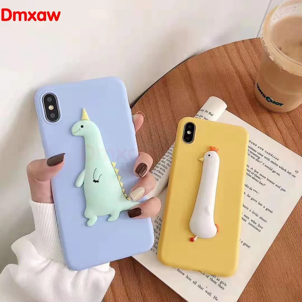 Cute Carton Case For Xiaomi Redmi 10 9 9A 9C Pro Note 11 10 9 9s 9 8 7 6 5 Pro Max 8T 8A 7A Cover Dinosaur Chicken Soft Case