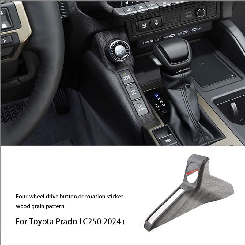 For Toyota Prado LC250 2024+ 4WD Button Decorative Sticker 4WD Adjustment Frame Interior Modification Accessories