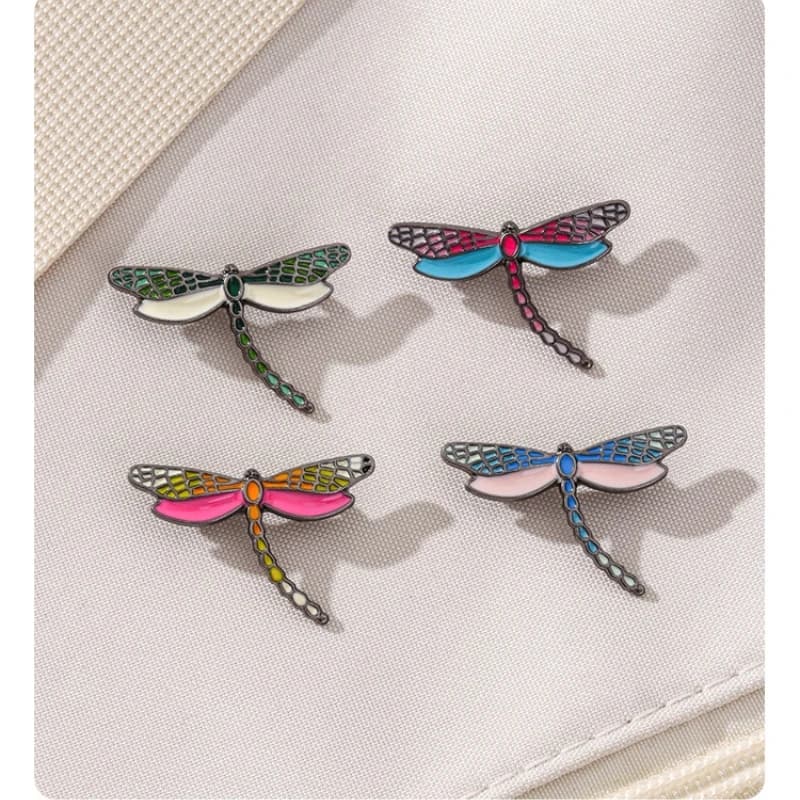 New Colorful Dragonfly Brooch Fashion Luxury Insect Badges Alloy Pins DIY for Clothes Bags Hat Scarf T-shirt Jeans Decoration