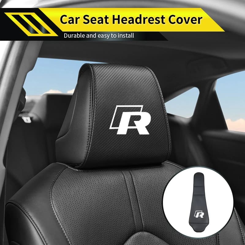 Car Seat Headrest Protector Head Neck Pillow Cover Auto Accessories For VW R Golf Passat mk5 Scirocco Polo Jetta GTE GTI Tiguan