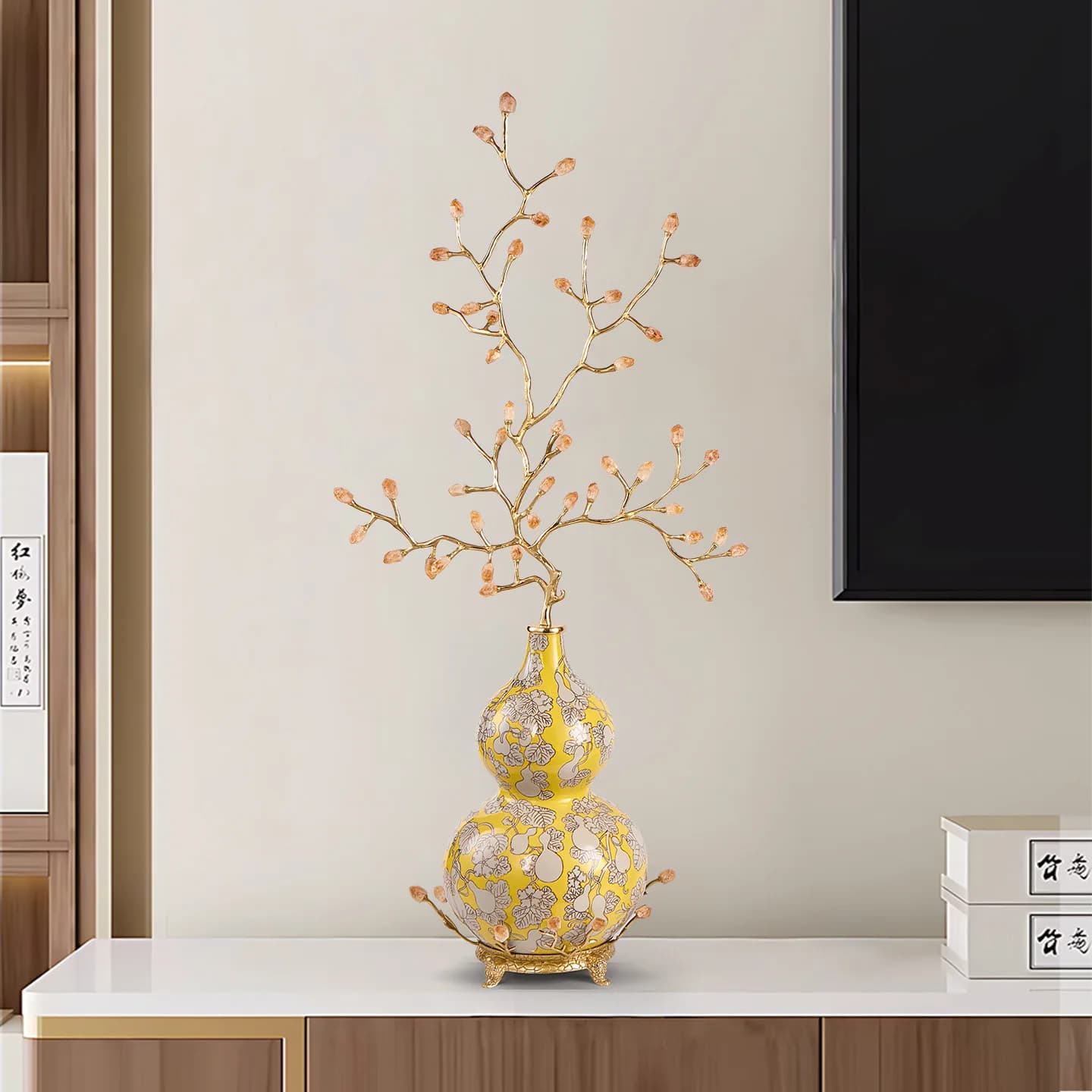 HYS new Chinese entrance gourd Fulu full hall ornament living room lucky town house decoration high-end housewarming gift