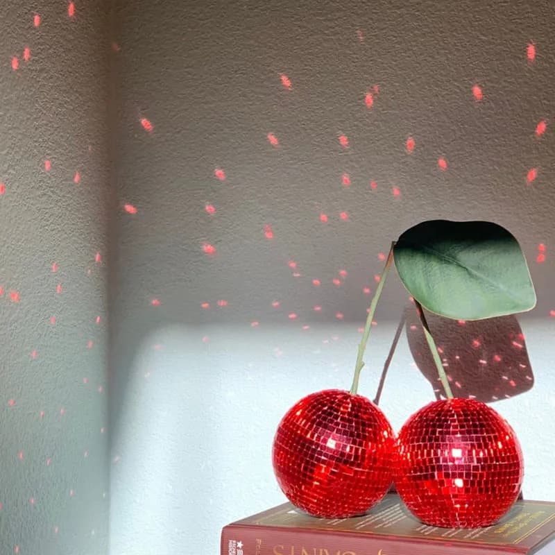 Living Room Decoration Cherry Disco Ball Home Decor Atmosphere Decorations Mirror Glass Brick Millennium Bedroom Ornament Gift