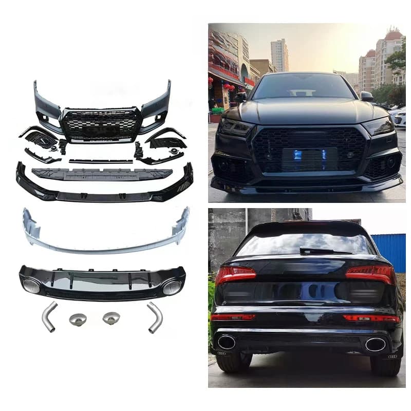 Hot Selling Body Kit Fit 2018-2020 Q5 Q5L Upgrade to RSQ5 Style, Front Rear Bumper & Rear Lip, Bolt-On Installation