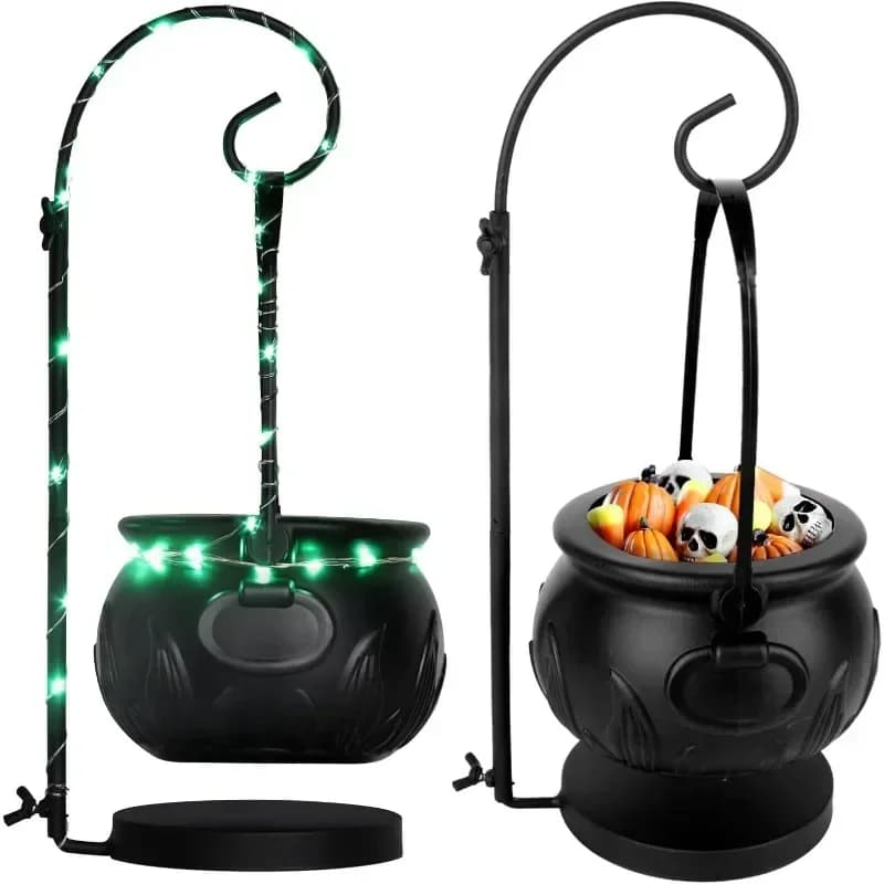Halloween base hook witch jar witch bucket candy bucket black plastic tabletop ornament party decoration