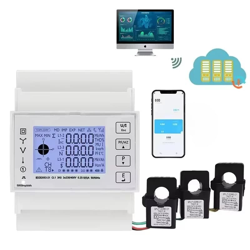 Three Phase     Zigbee CT Connect LCD Multi Tariff Digital Meter Electric Meter Energy Meter