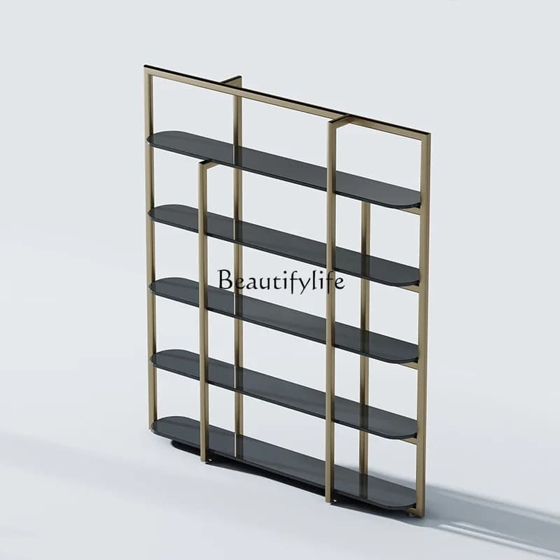 D3305-Italian light luxury modern office display shelf floor study Bogu living room shelf
