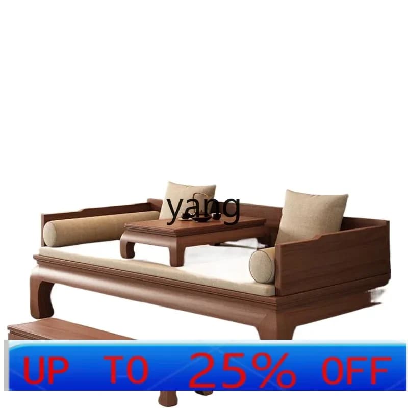 LTT solid wood modern sofa bed living room furniture small apartment antique