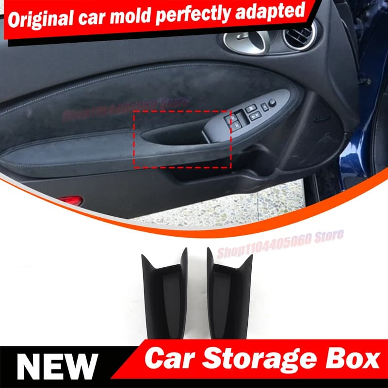 Door Side Storage Box Accessories Door Insert Tray Organizer Liners For NISSAN 370Z Z34 2009-2020 Interior Accessories