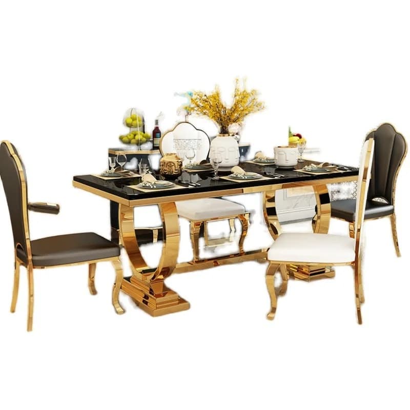 #Modern Customized Marble Italian Rectangular Dining Table  with Simple Design for Living Room Household Use