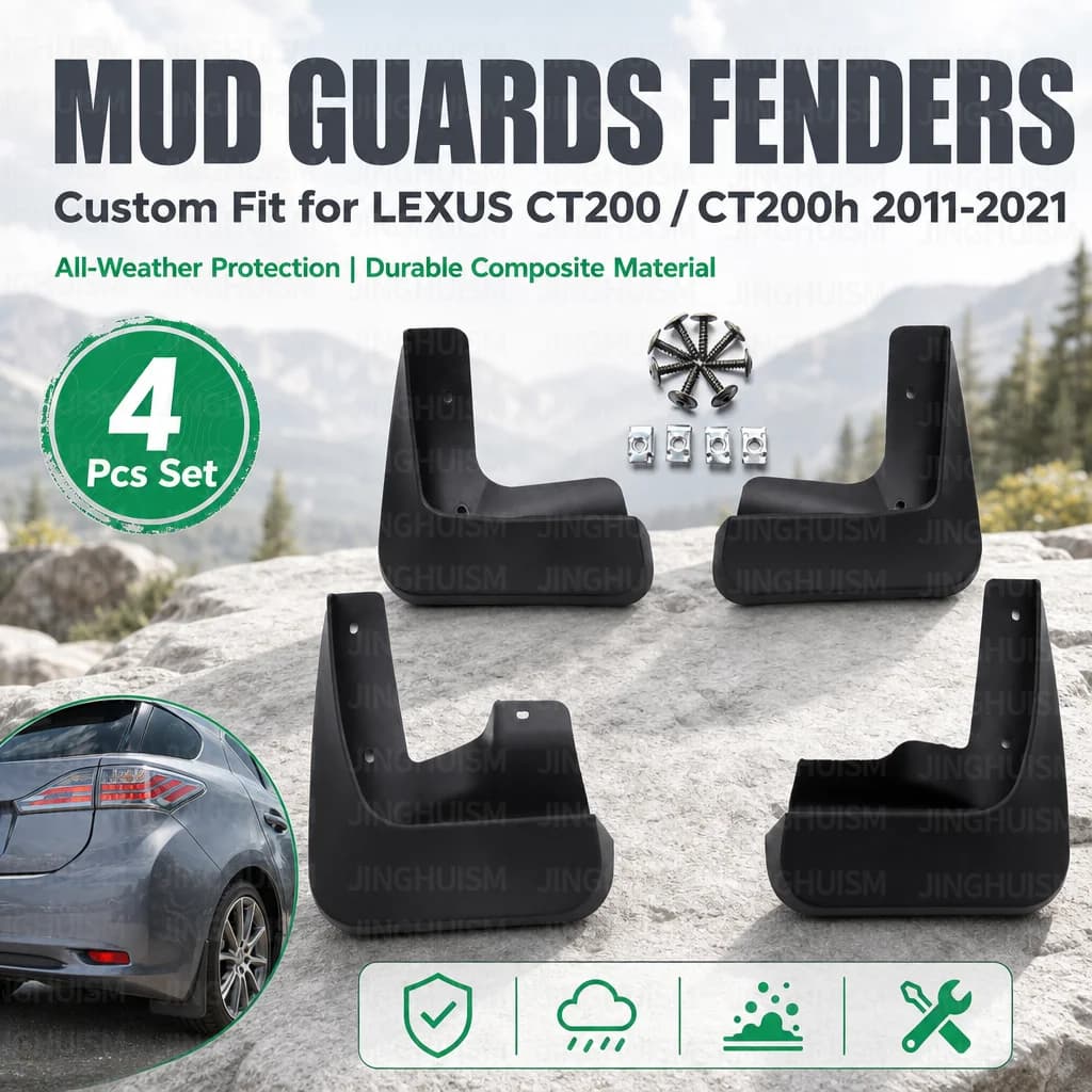 Mudguards Car Accessories Mud Flaps For LEXUS CT200 CT200H 2011-2021 Fenders Exterior Upgrade Black For Fender For Protection
