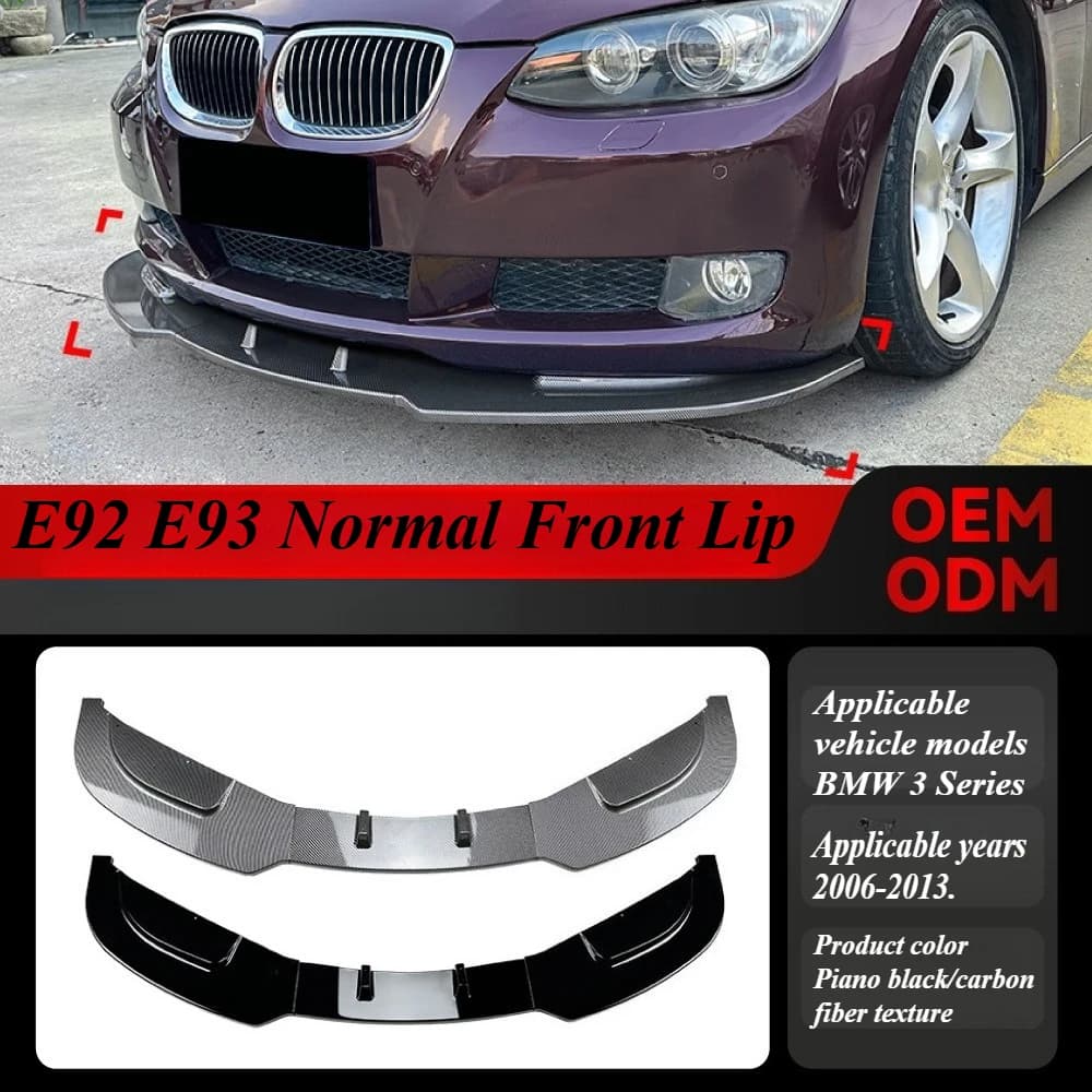 For BMW 3 Series E92 E93 2006-13 M Sport Front Lip Spoiler with Corner Guards Direct Fit Exterior Styling Body Kit Upgrade Parts