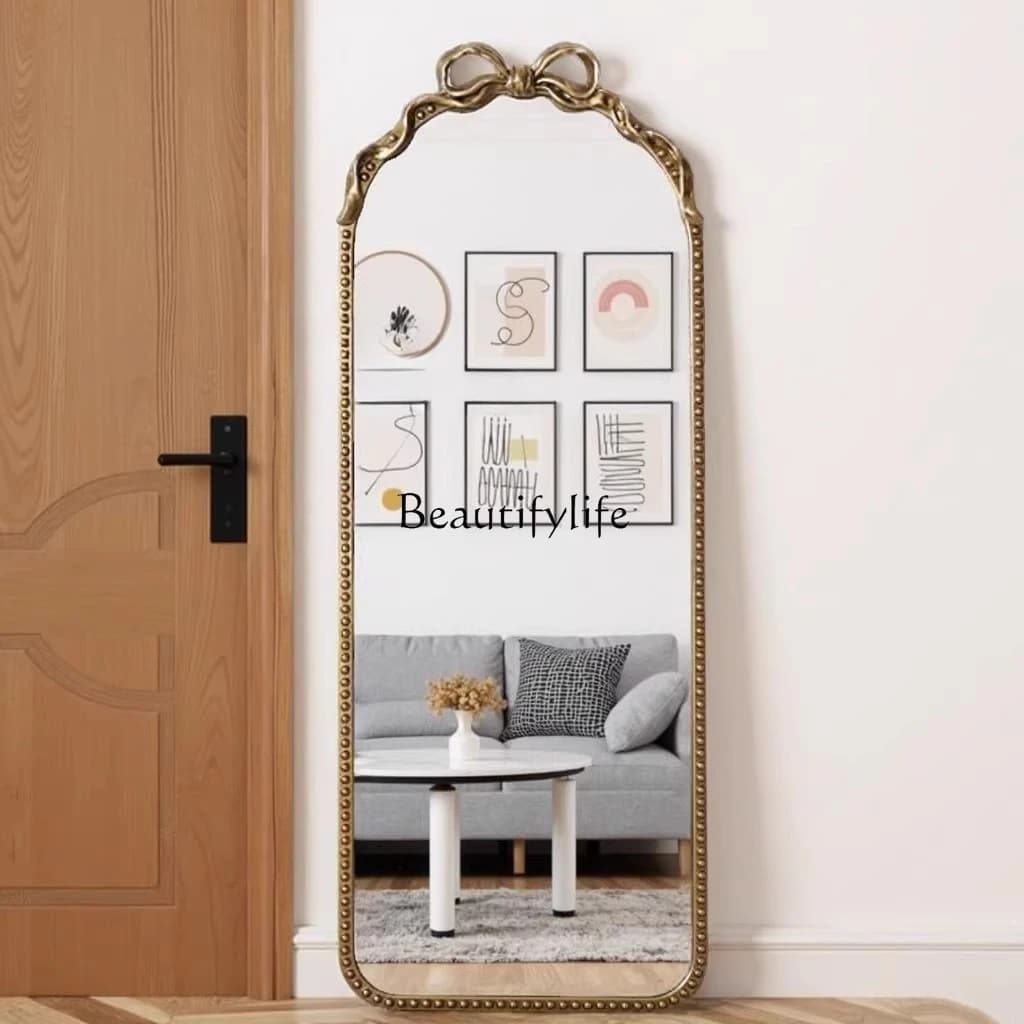 French retro full-length mirror wall-mounted household engraved floor-to-ceiling ins fitting mirror